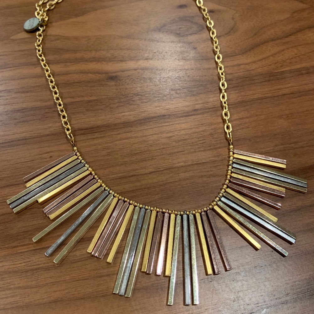 Gemma Redux Mixed Metal Long Bib Necklace